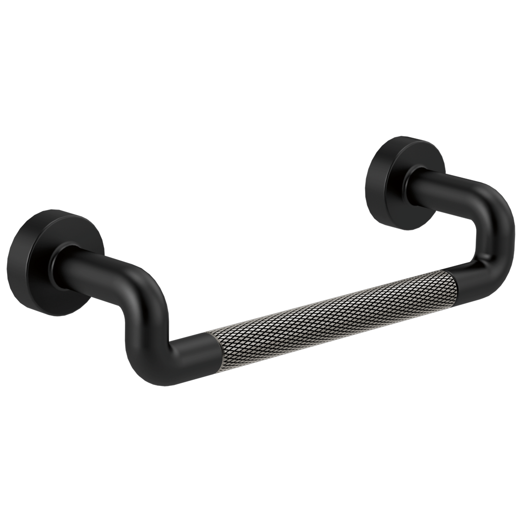 Brizo Litze Jaladera de Gabinete con Moleteado — Negro Mate / Acero Luxe