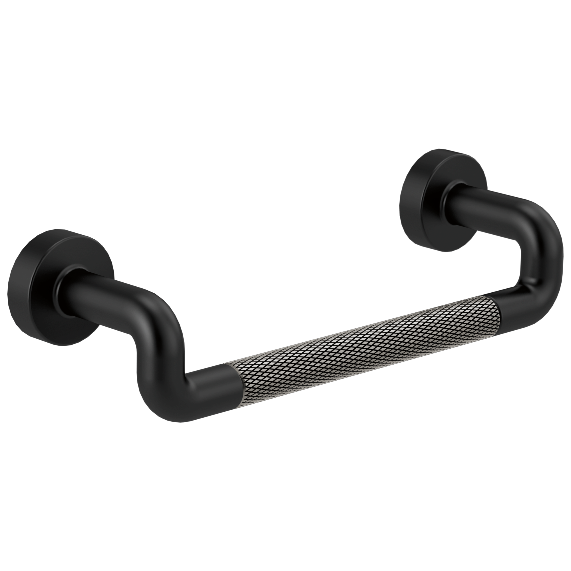 Brizo Litze Jaladera de Gabinete con Moleteado — Negro Mate / Acero Luxe