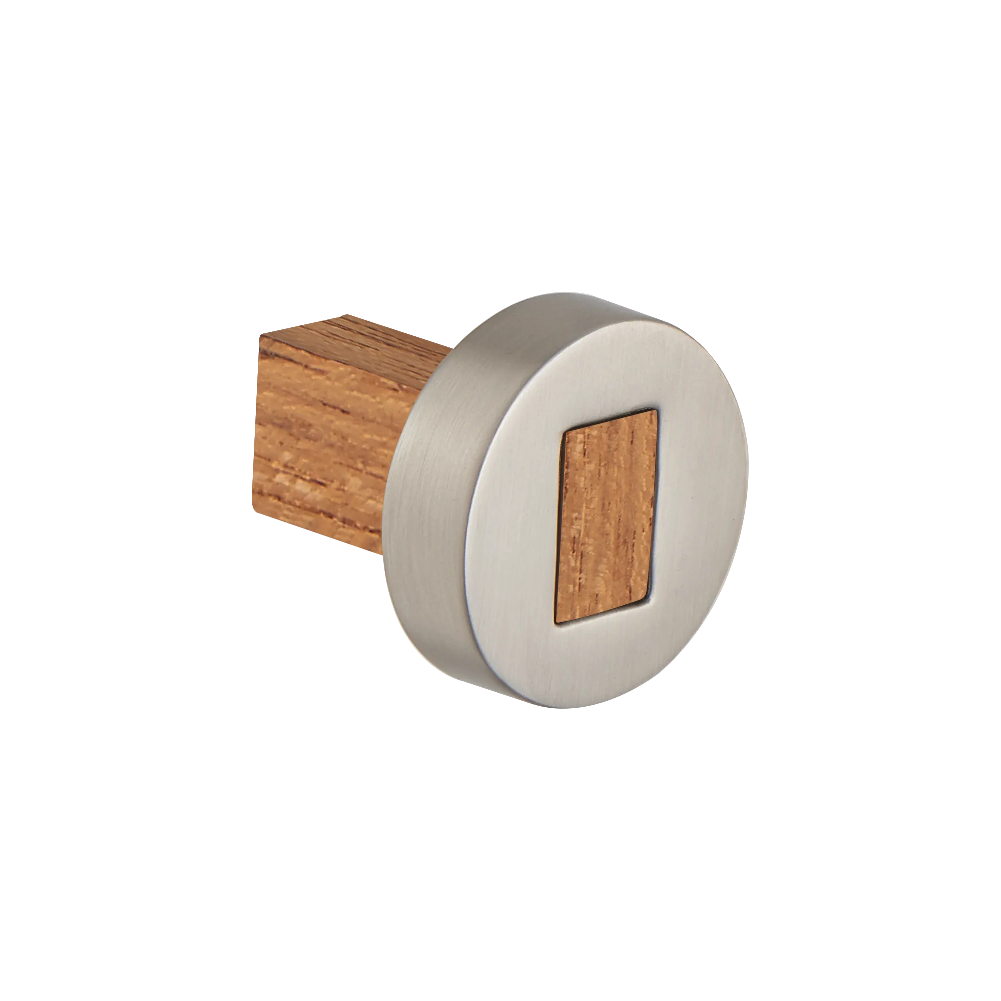 Brizo Litze Perilla de Gabinete — Níquel Luxe / Madera de Teca
