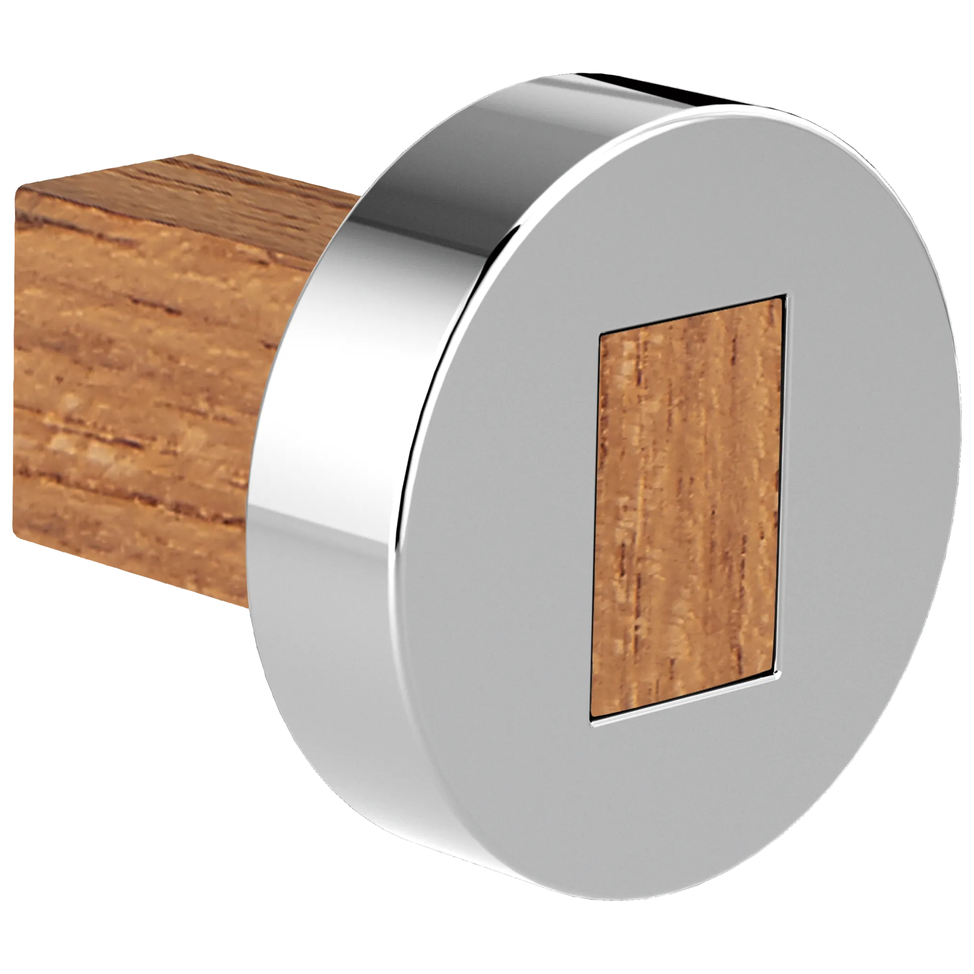 Brizo Litze Perilla de Gabinete — Cromo Pulido / Madera de Teca