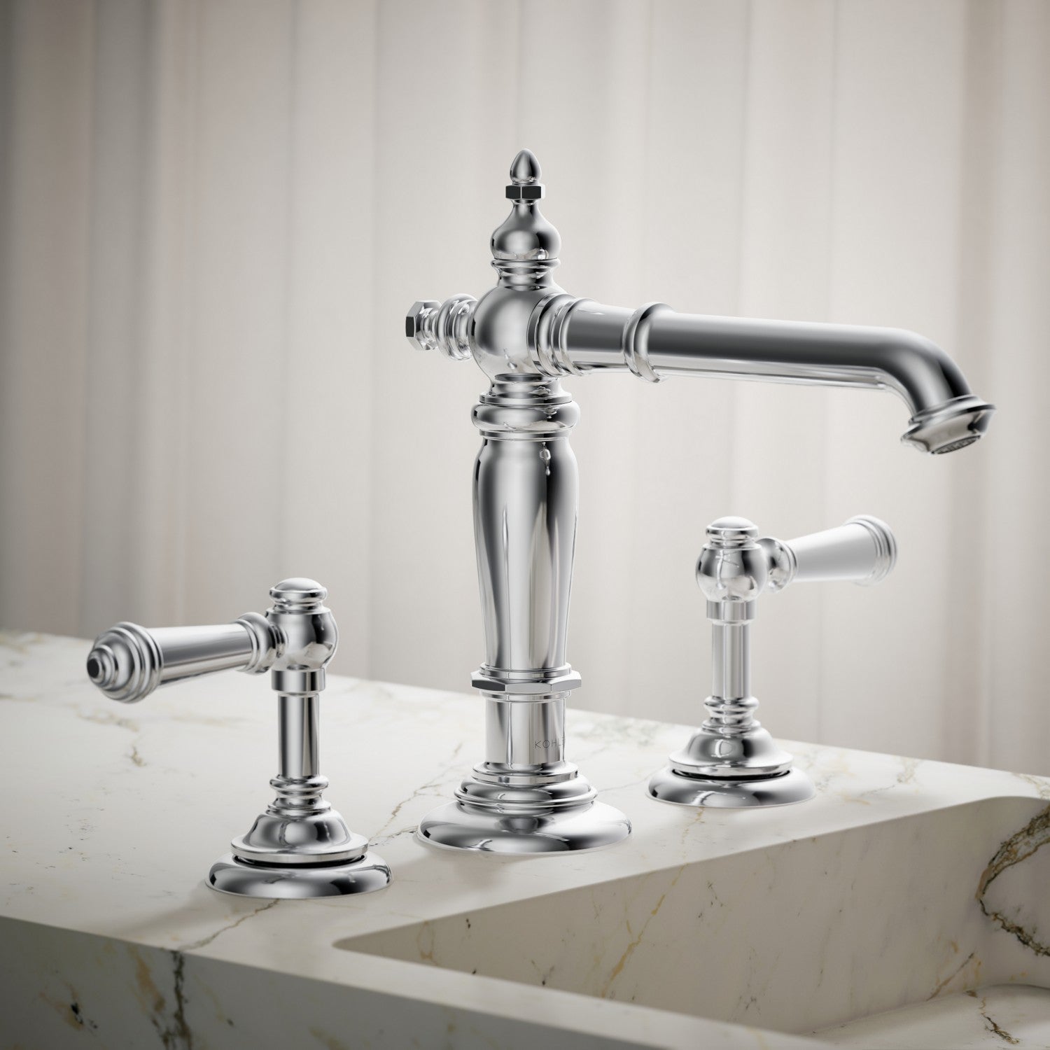 Kohler Artifacts — Caño para Lavabo Widespread, Diseño Columna (manerales por separado) — Ambientación 1