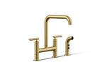 Kohler Purist — Mezcladora de Cocina tipo Puente con Rociador Lateral — Latón Moderno Cepillado Vibrant
