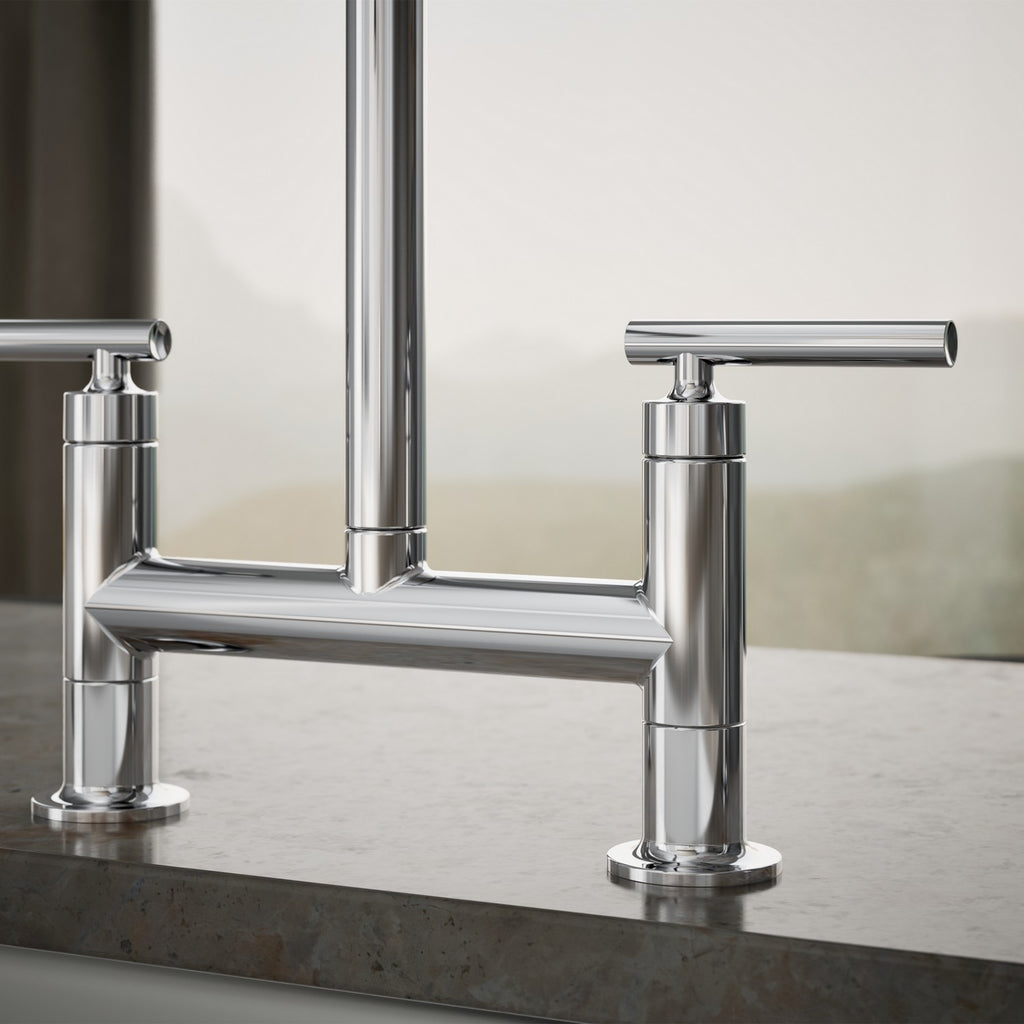 Kohler Purist — Mezcladora de Cocina tipo Puente con Rociador Lateral — Ambientación 5