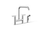 Kohler Purist — Mezcladora de Cocina tipo Puente con Rociador Lateral — Cromo Pulido
