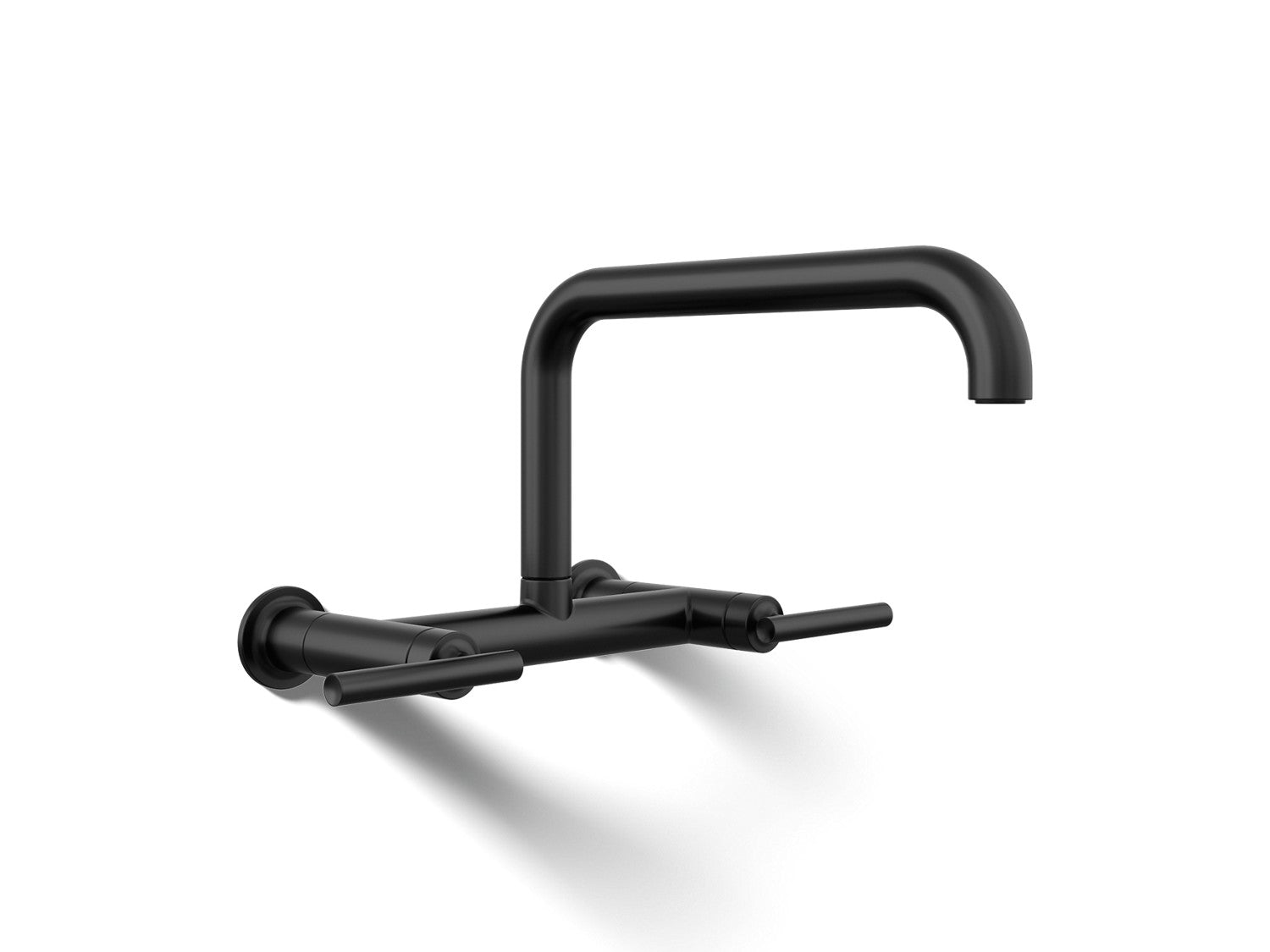 Kohler Purist — Mezcladora de Cocina tipo Puente de Pared — Negro Mate