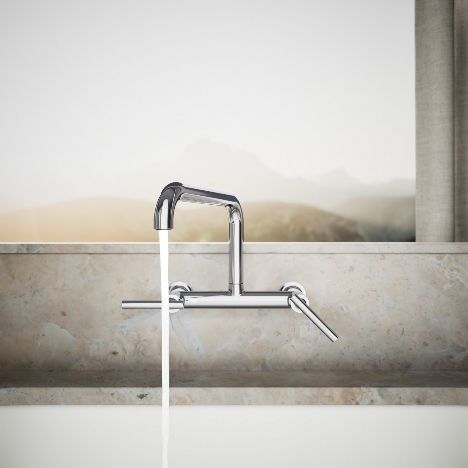 Kohler Purist — Mezcladora de Cocina tipo Puente de Pared — Ambientación 3