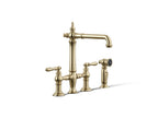 Kohler Artifacts — Mezcladora de Cocina tipo Puente con Rociador Lateral — Oro Francés Vibrant