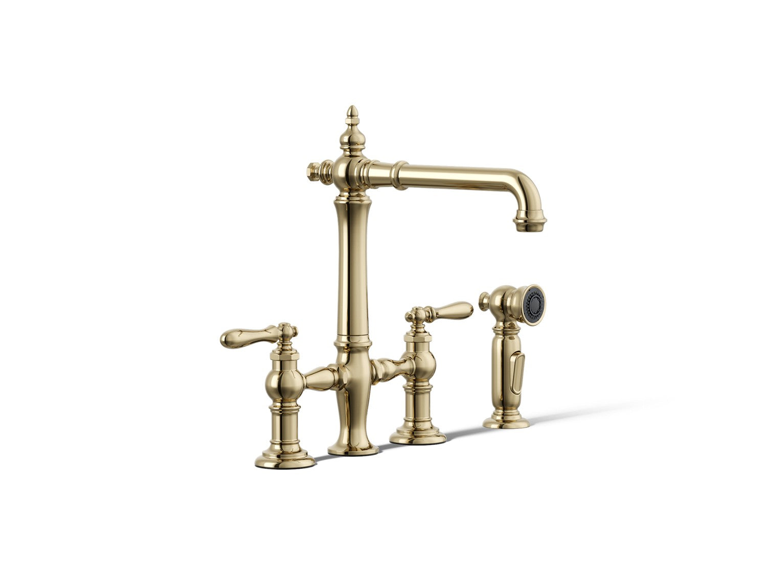 Kohler Artifacts — Mezcladora de Cocina tipo Puente con Rociador Lateral — Oro Francés Vibrant