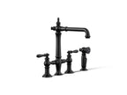 Kohler Artifacts — Mezcladora de Cocina tipo Puente con Rociador Lateral — Negro Mate