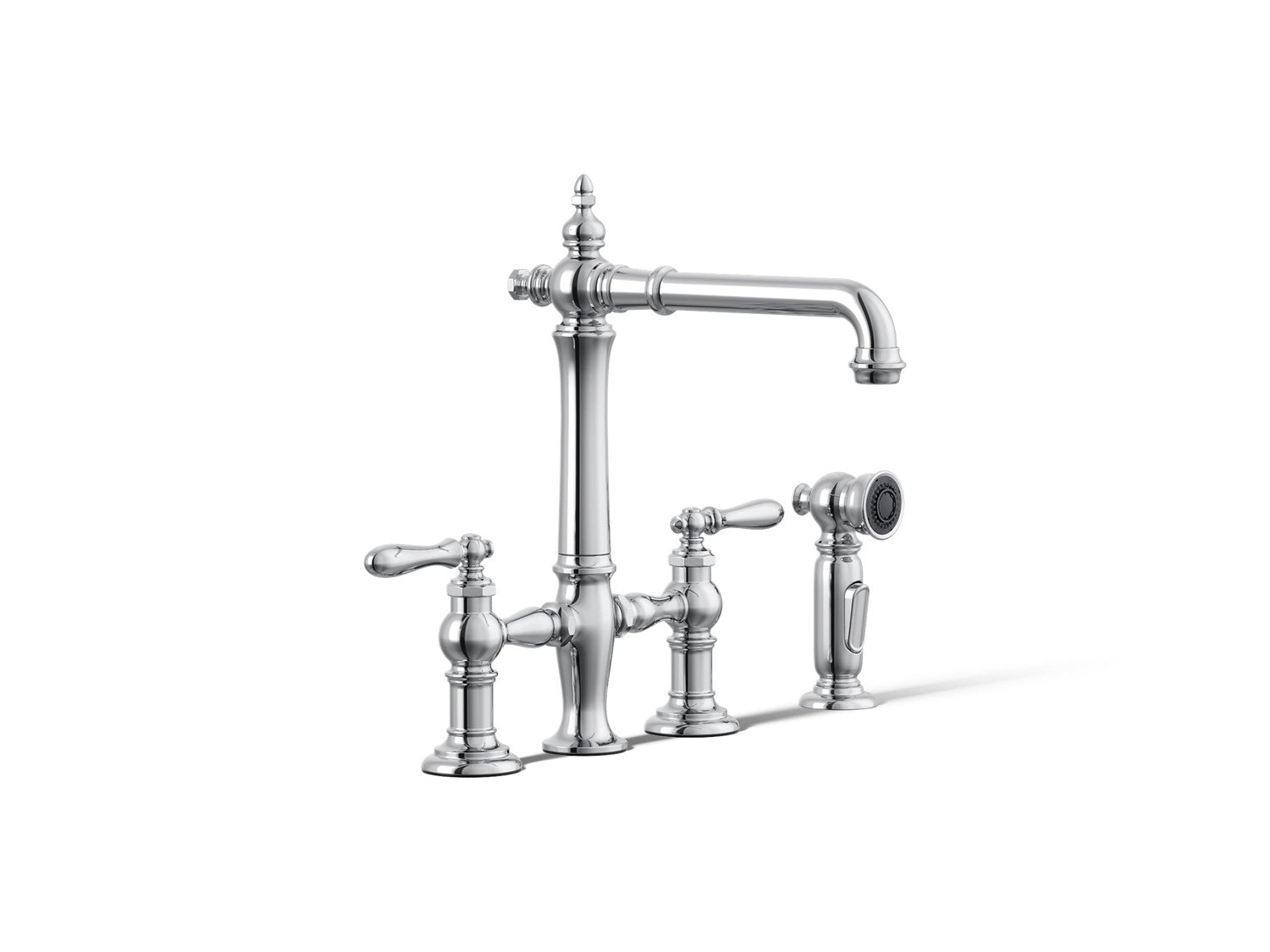 Kohler Artifacts — Mezcladora de Cocina tipo Puente con Rociador Lateral — Cromo Pulido