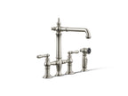 Kohler Artifacts — Mezcladora de Cocina tipo Puente con Rociador Lateral — Níquel Pulido Vibrant