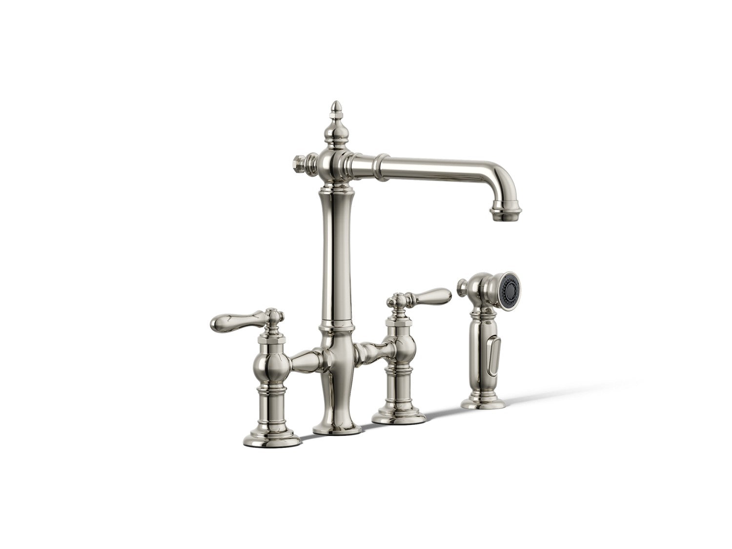 Kohler Artifacts — Mezcladora de Cocina tipo Puente con Rociador Lateral — Níquel Pulido Vibrant