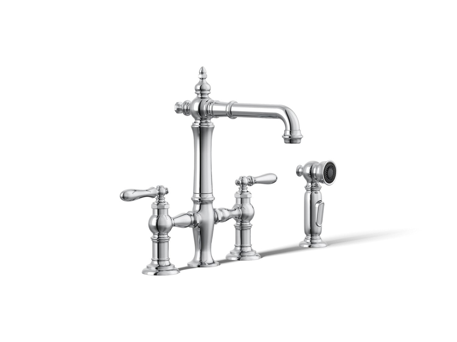Kohler Artifacts — Mezcladora tipo Puente para Bar/Prep con Rociador Lateral — Cromo Pulido