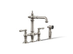 Kohler Artifacts — Mezcladora tipo Puente para Bar/Prep con Rociador Lateral — Acero Inoxidable Vibrant
