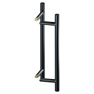 Deltana Jaladera Contemporánea Offset Redonda de Acero Inoxidable Doble Cara 24" — Negro Mate