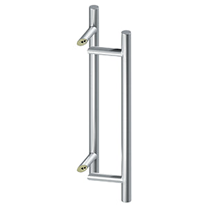 Deltana Jaladera Contemporánea Offset Redonda de Acero Inoxidable Doble Cara 24" — Acero Inoxidable Satinado