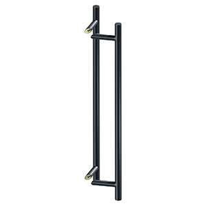 Deltana Jaladera Contemporánea Offset Redonda de Acero Inoxidable Doble Cara 36" — Negro Mate