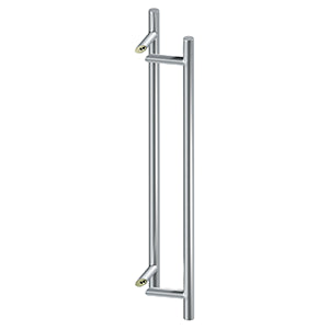Deltana Jaladera Contemporánea Offset Redonda de Acero Inoxidable Doble Cara 36" — Acero Inoxidable Satinado
