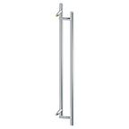 Deltana Jaladera Contemporánea Offset Redonda de Acero Inoxidable Doble Cara 48" — Acero Inoxidable Satinado