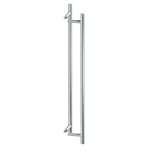 Deltana Jaladera Contemporánea Offset Redonda de Acero Inoxidable Doble Cara 48" — Acero Inoxidable Satinado