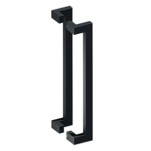Deltana Jaladera Contemporánea Offset de Acero Inoxidable Doble Cara 24" — Negro Mate