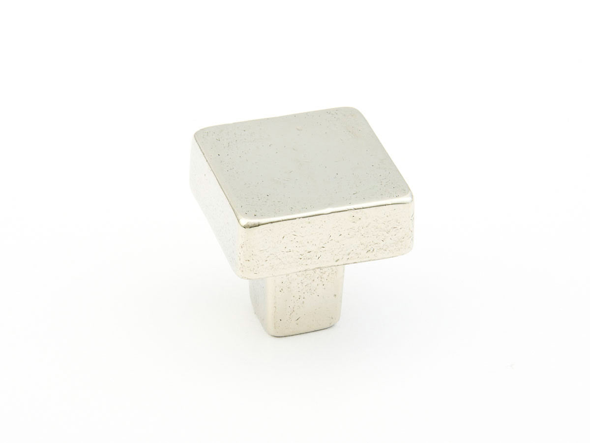 Schaub Perilla Vinci Cuadrada, 1-1/4" diám. — Bronce Blanco Pulido