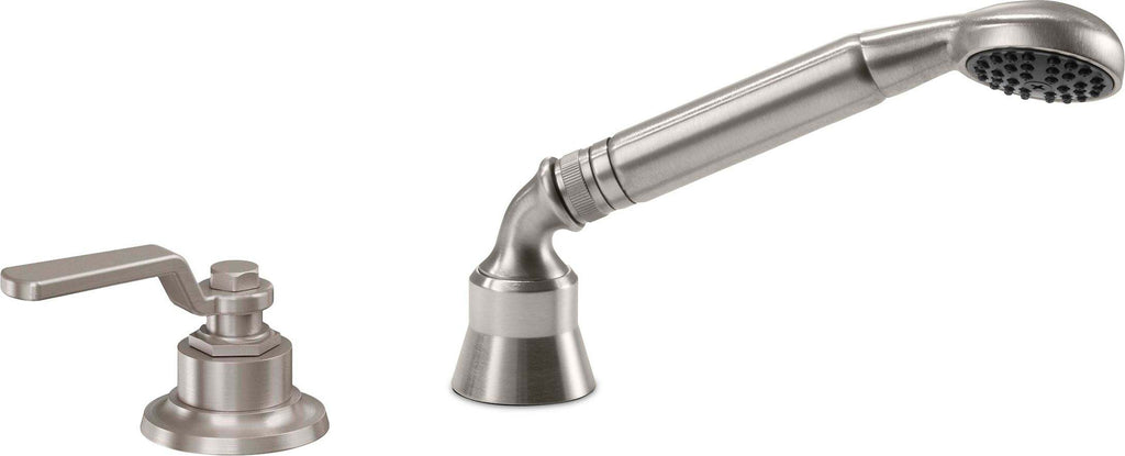California Faucets Descanso Works Regadera de Mano y Desviador Completo para Tina Romana - Satin Nickel