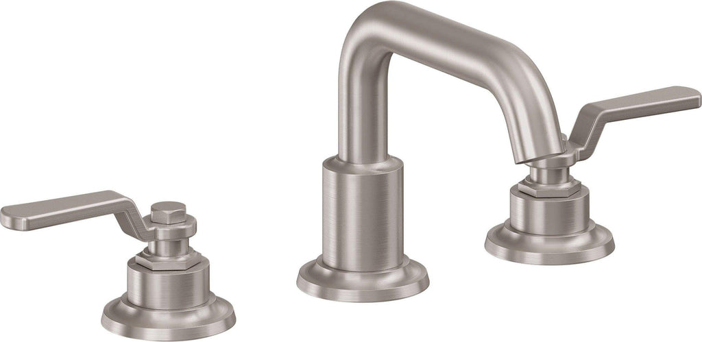 California Faucets Descanso Works Juego Completo para Tina Romana - Pico Quad Bajo - Satin Nickel