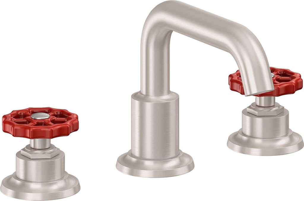 California Faucets Descanso Works Juego Completo para Tina Romana - Pico Quad Bajo - Satin Nickel