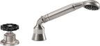 California Faucets Descanso Works Regadera de Mano y Desviador Completo para Tina Romana - Satin Nickel
