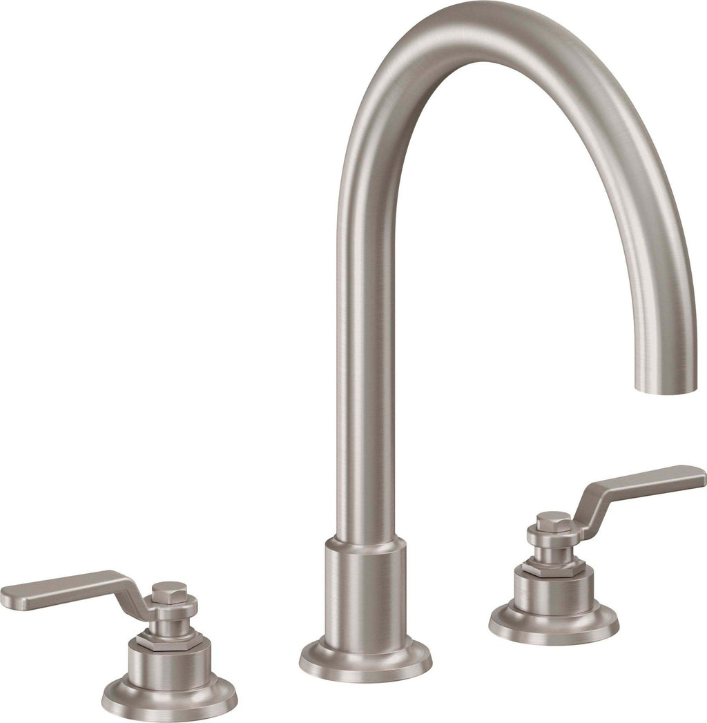 California Faucets Descanso Works Juego Completo para Tina Romana - Pico de Arco - Satin Nickel