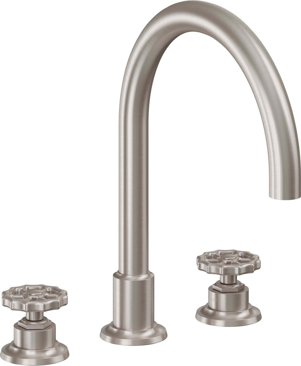 California Faucets Descanso Works Juego Completo para Tina Romana - Pico de Arco - Satin Nickel