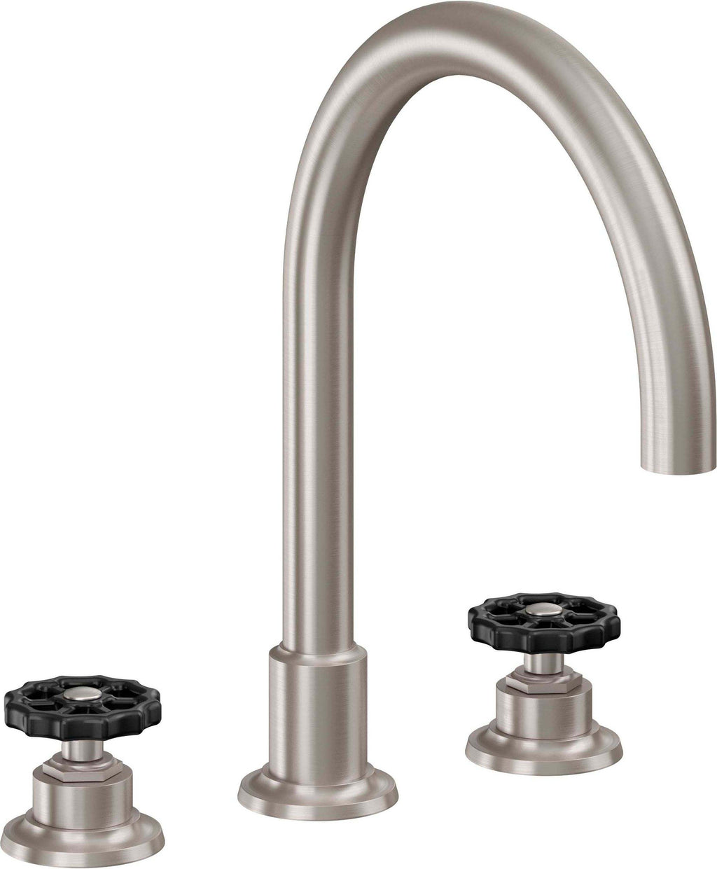 California Faucets Descanso Works Juego Completo para Tina Romana - Pico de Arco - Satin Nickel