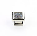 Schaub Perilla Imperial Shell Inlay Cuadrada, 1-1/4" diám. — Níquel Pulido
