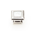 Schaub Perilla Mother Pearl Inlay Cuadrada, 1-1/4" diám. — Níquel Pulido