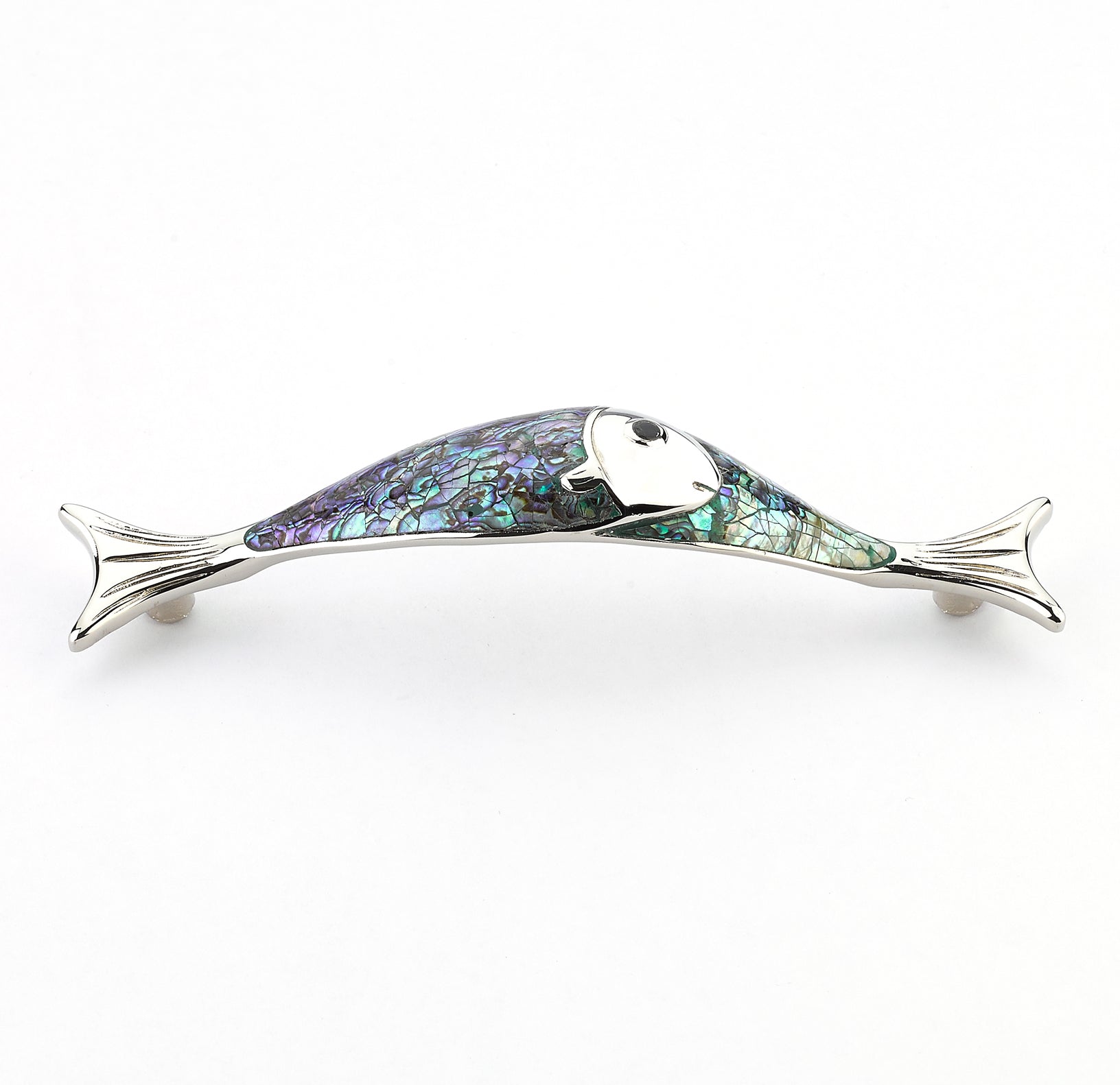 Schaub Jaladera Imperial Shell Fish Design, 4-1/2" cc — Níquel Pulido
