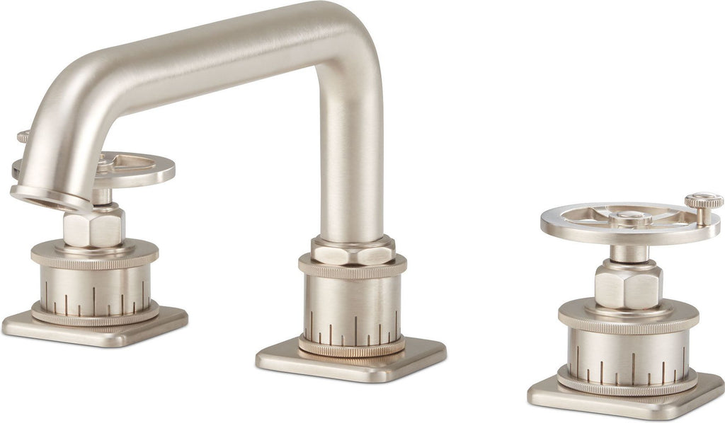 California Faucets Steampunk Bay Juego Completo para Tina Romana - Pico Quad Bajo - Satin Nickel