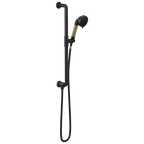 Brizo Litze Barra Deslizante con Regadera de Mano H2Okinetic® — Negro Mate / Oro Luxe