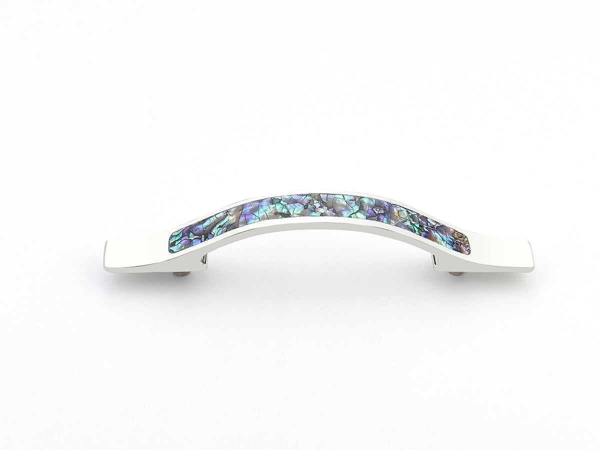 Schaub Jaladera Imperial Shell Rectangle, 4" cc — Níquel Pulido