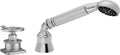 California Faucets Steampunk Bay Regadera de Mano y Desviador Completo para Tina Romana - Manija de Rueda - Polished Chrome