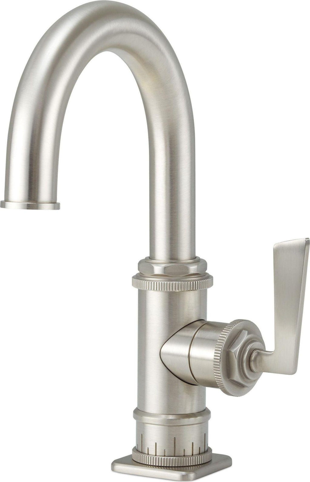 California Faucets Steampunk Bay Llave de Lavabo/Bar de Un Solo Orificio - Pico Bajo - Pico Quad Bajo