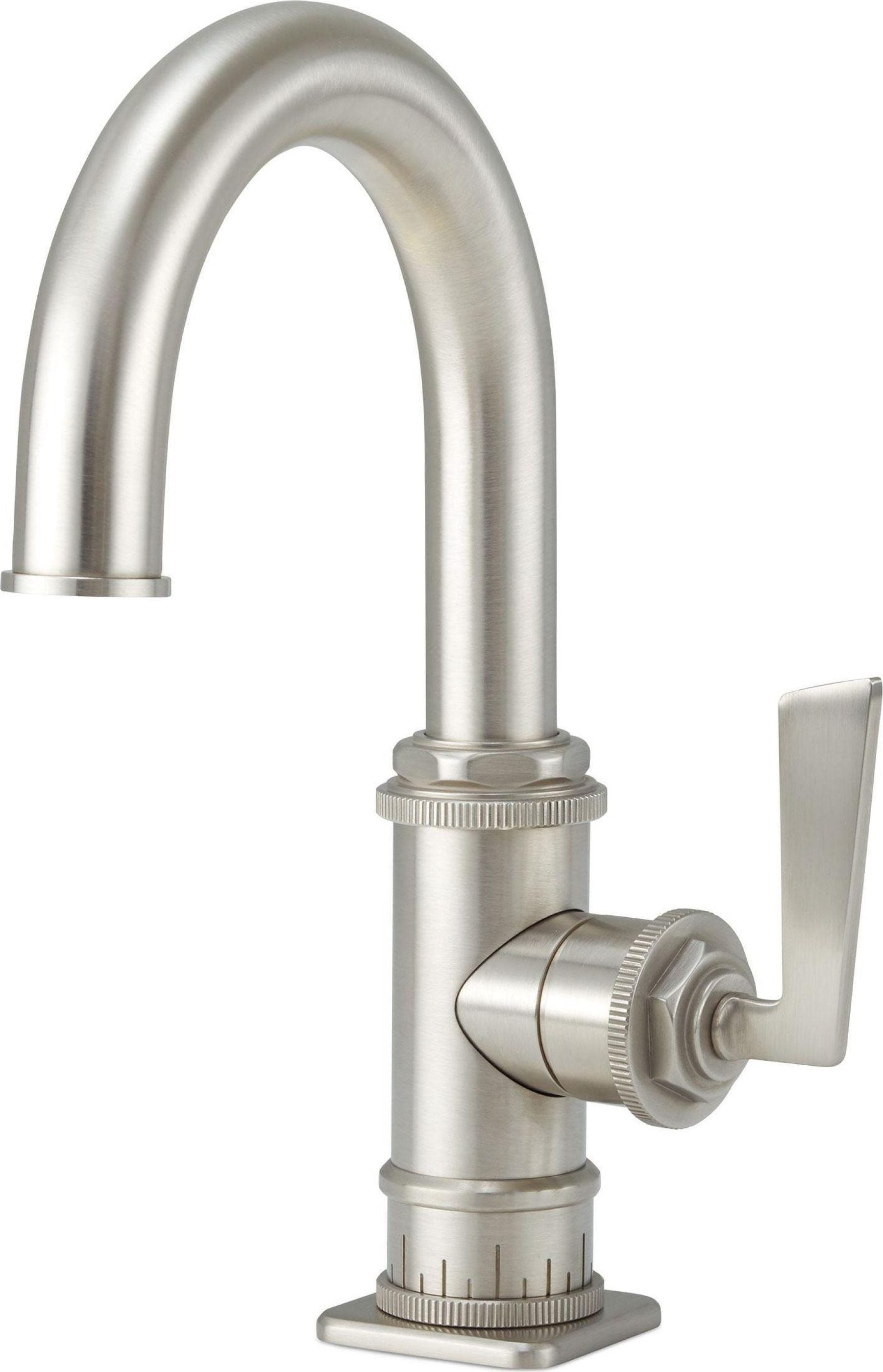 California Faucets Steampunk Bay Llave de Lavabo/Bar de Un Solo Orificio - Pico Bajo - Pico Quad Bajo