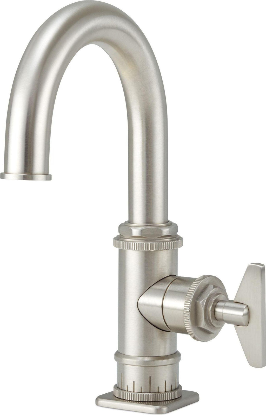 California Faucets Steampunk Bay Llave de Lavabo/Bar de Un Solo Orificio - Pico Bajo - Pico Quad Bajo