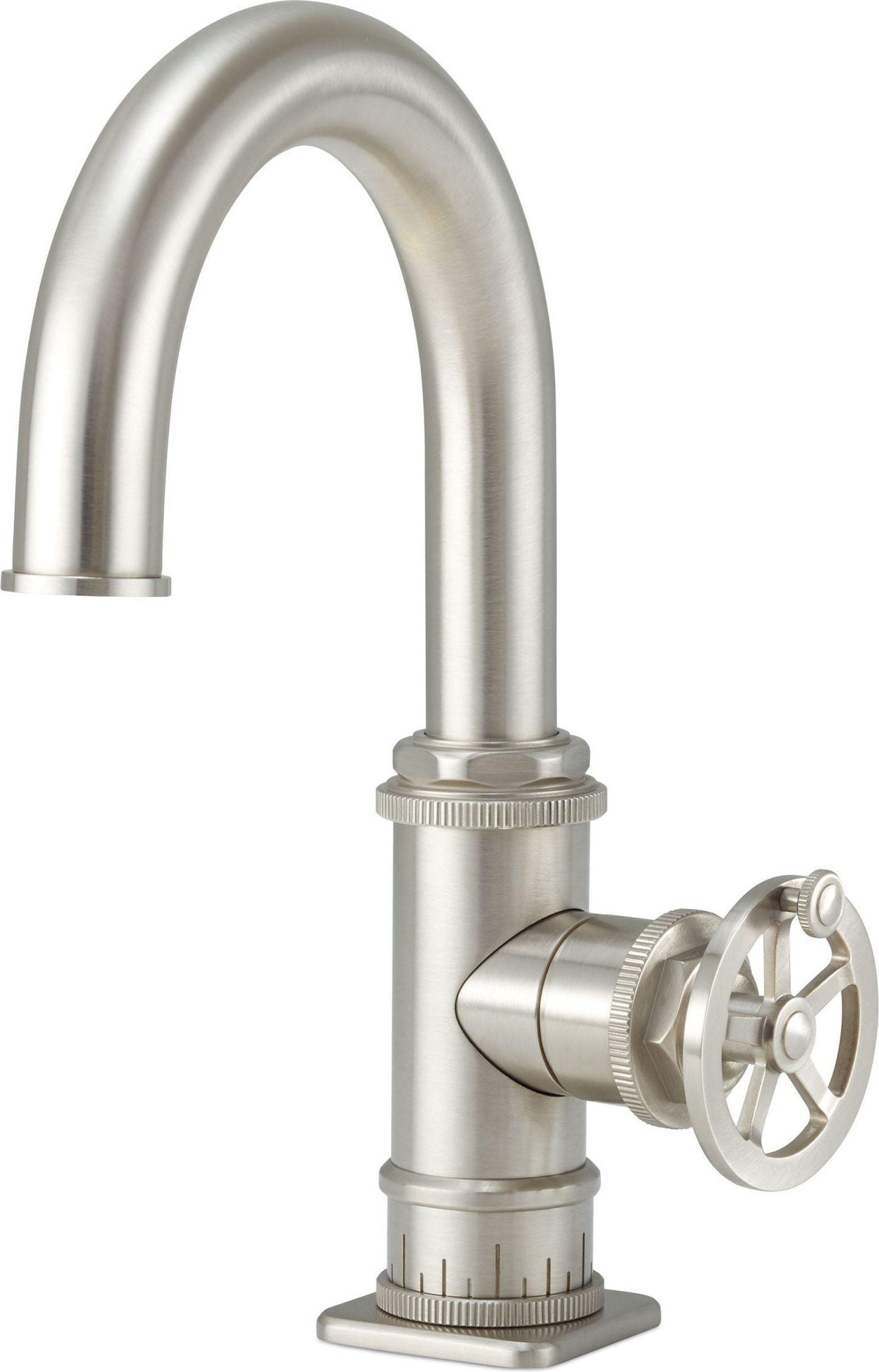 California Faucets Steampunk Bay Llave de Lavabo/Bar de Un Solo Orificio - Pico Bajo - Pico Quad Bajo