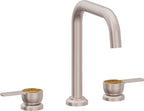 California Faucets Capitola Llave de Lavabo de 8" de 3 Orificios para Cubierta, con Dos Manerales - Pico Quad, Palanca - Níquel Satinado