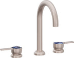 California Faucets Capitola Llave de Lavabo de 8" de 3 Orificios para Cubierta, con Dos Manerales - Pico Alto, Palanca - Níquel Satinado