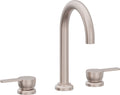 California Faucets Capitola Llave de Lavabo de 8" de 3 Orificios para Cubierta, con Dos Manerales - Pico Alto, Palanca - Níquel Satinado