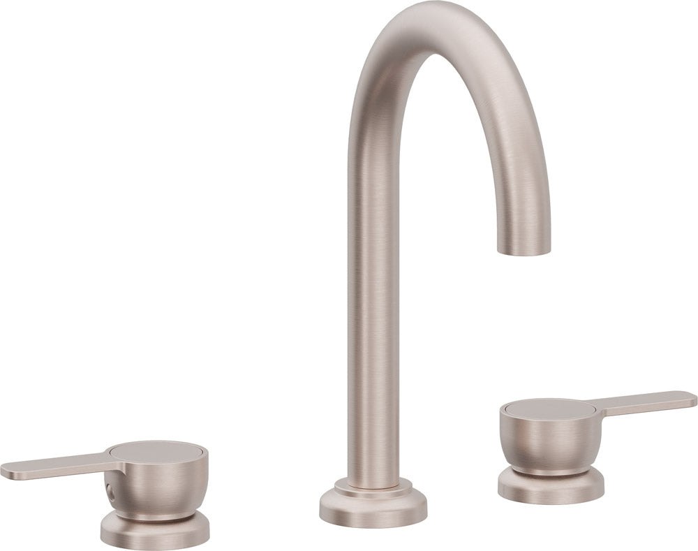 California Faucets Capitola Llave de Lavabo de 8" de 3 Orificios para Cubierta, con Dos Manerales - Pico Alto, Palanca - Níquel Satinado