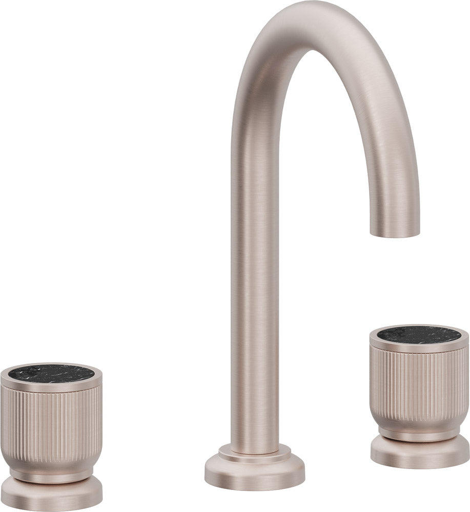 California Faucets Capitola Llave de Lavabo de 8" de 3 Orificios para Cubierta, con Dos Manerales - Pico Alto, Cilíndrica - Níquel Satinado