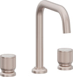 California Faucets Capitola Llave de Lavabo de 8" de 3 Orificios para Cubierta, con Dos Manerales - Pico Quad, Cilíndrica - Níquel Satinado
